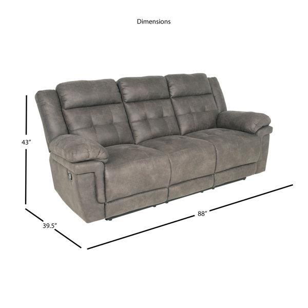 Lark Manor Elida 88'' Upholstered Reclining Sofa & Reviews Wayfair